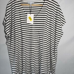 Gibson & Latimer Black & White Cotton Top – Size XL (NWT)